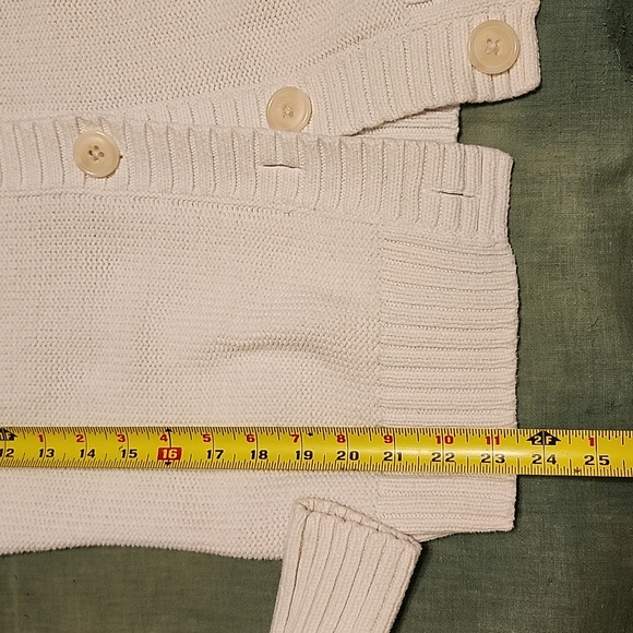 CREAM Old Navy button up sweater, size Large womens - Picture 5 of 6